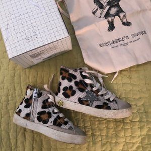 Fur Leopard Golden Goose High Top Tennis Shoe
